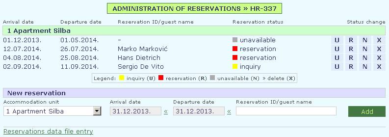 Reservation system